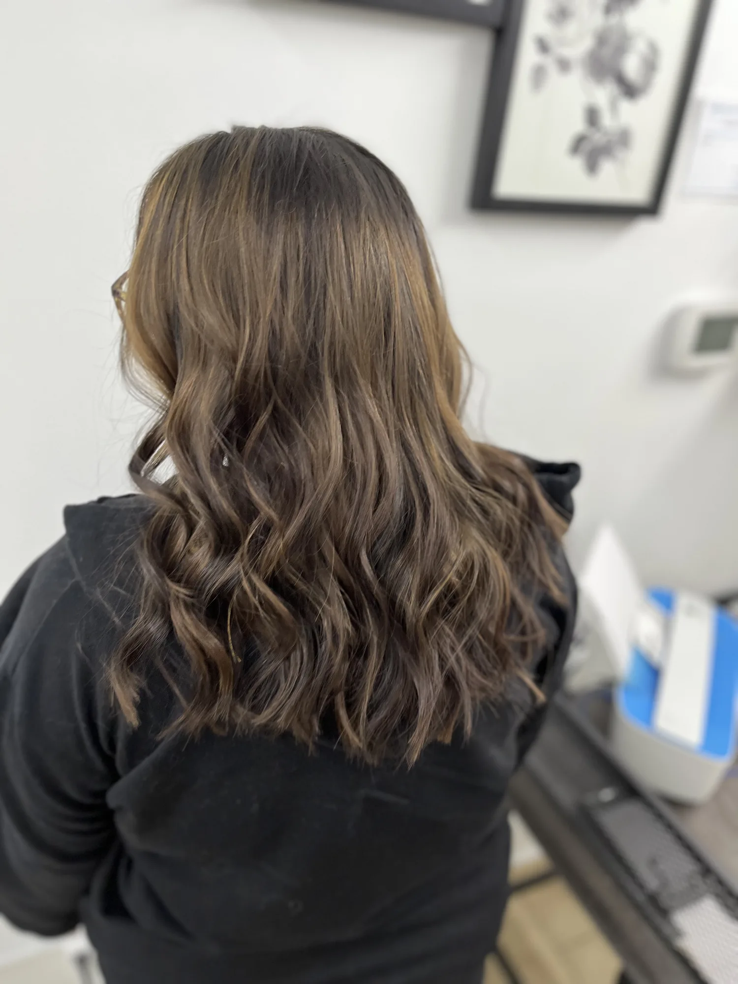 Deep brunette hair colour with shine