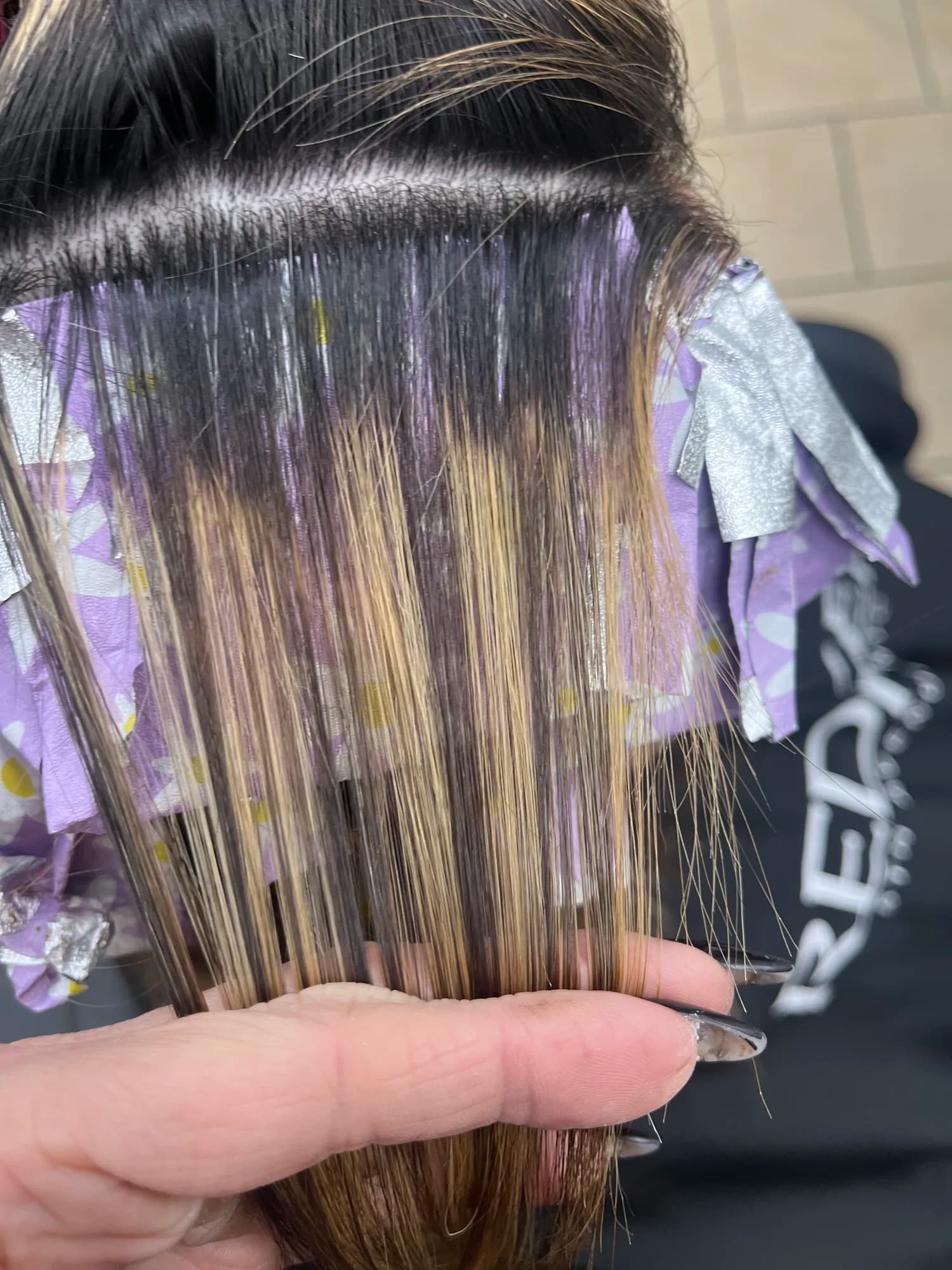 Colour correction hair progress photo