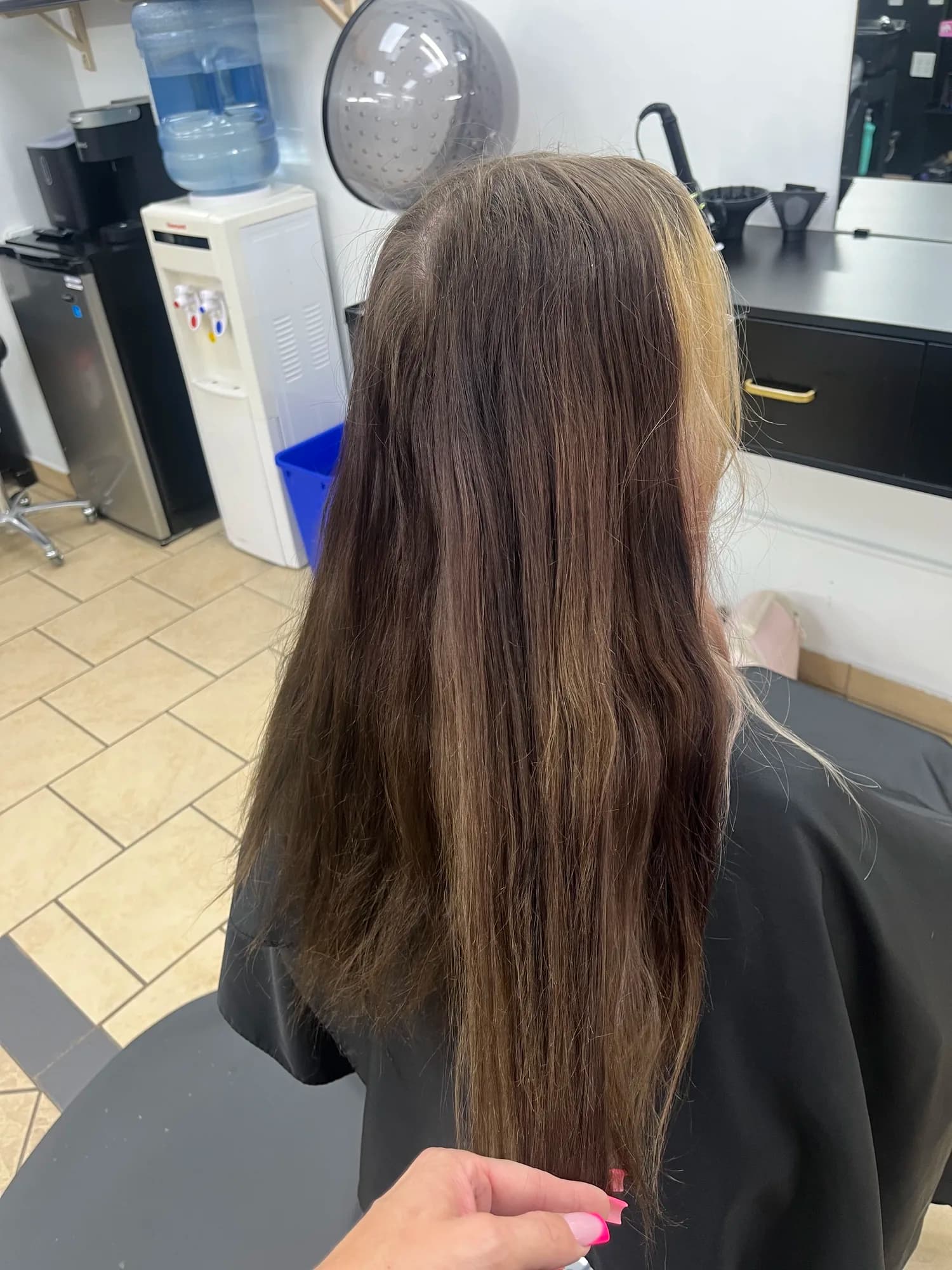 Corrected hair colour finish