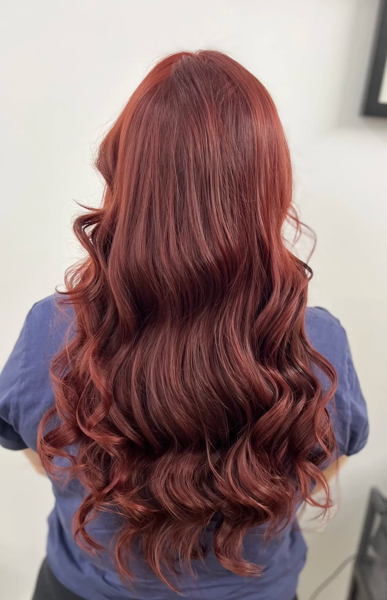 Luminous red copper hair colour transformation