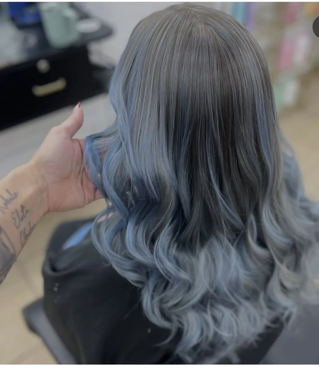 Statement vivid hair colour transformation